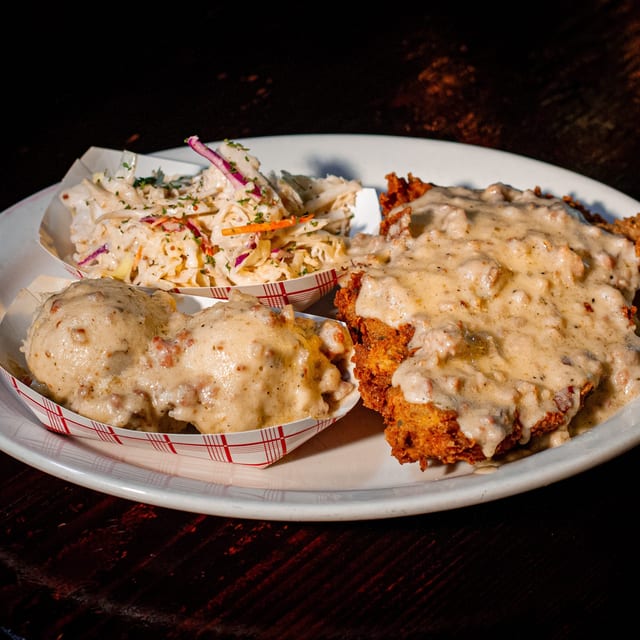 Country fried steak plate.