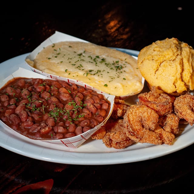Fried shrimp plate.