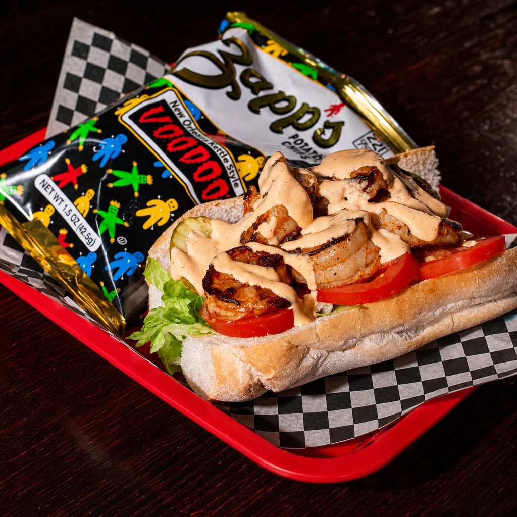 Blackened shrimp po boy 6in.