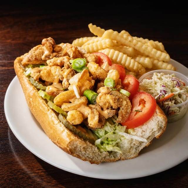 Fried shrimp po boy 12in.