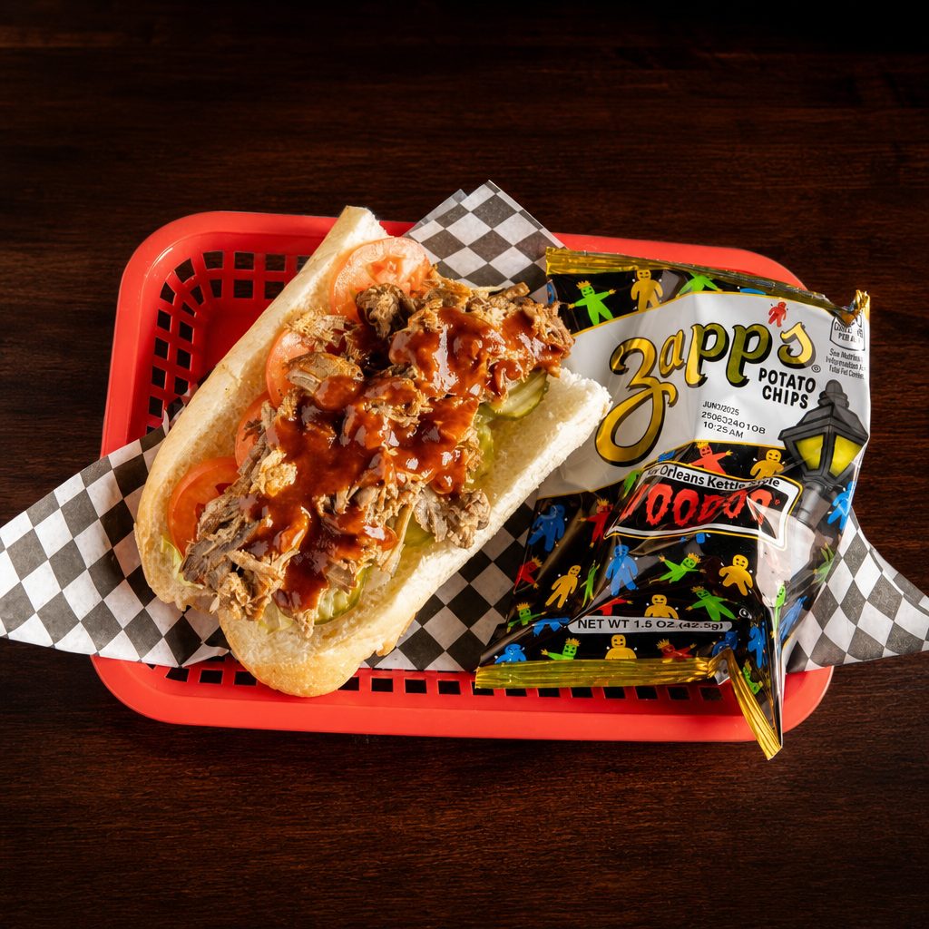 Pulled pork po boy 12in.