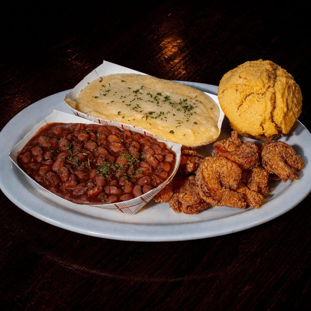 Fried shrimp plate.