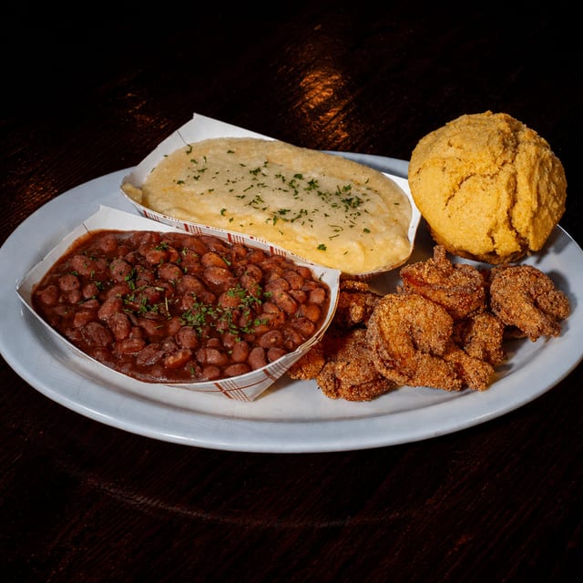 Fried shrimp plate.