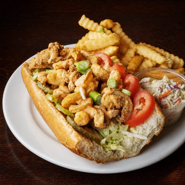 Fried shrimp po boy 6in.