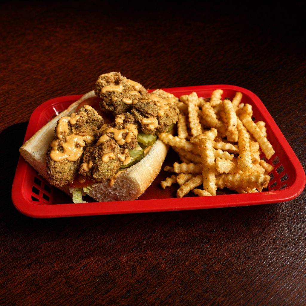 Fried oyster po boy 12in.