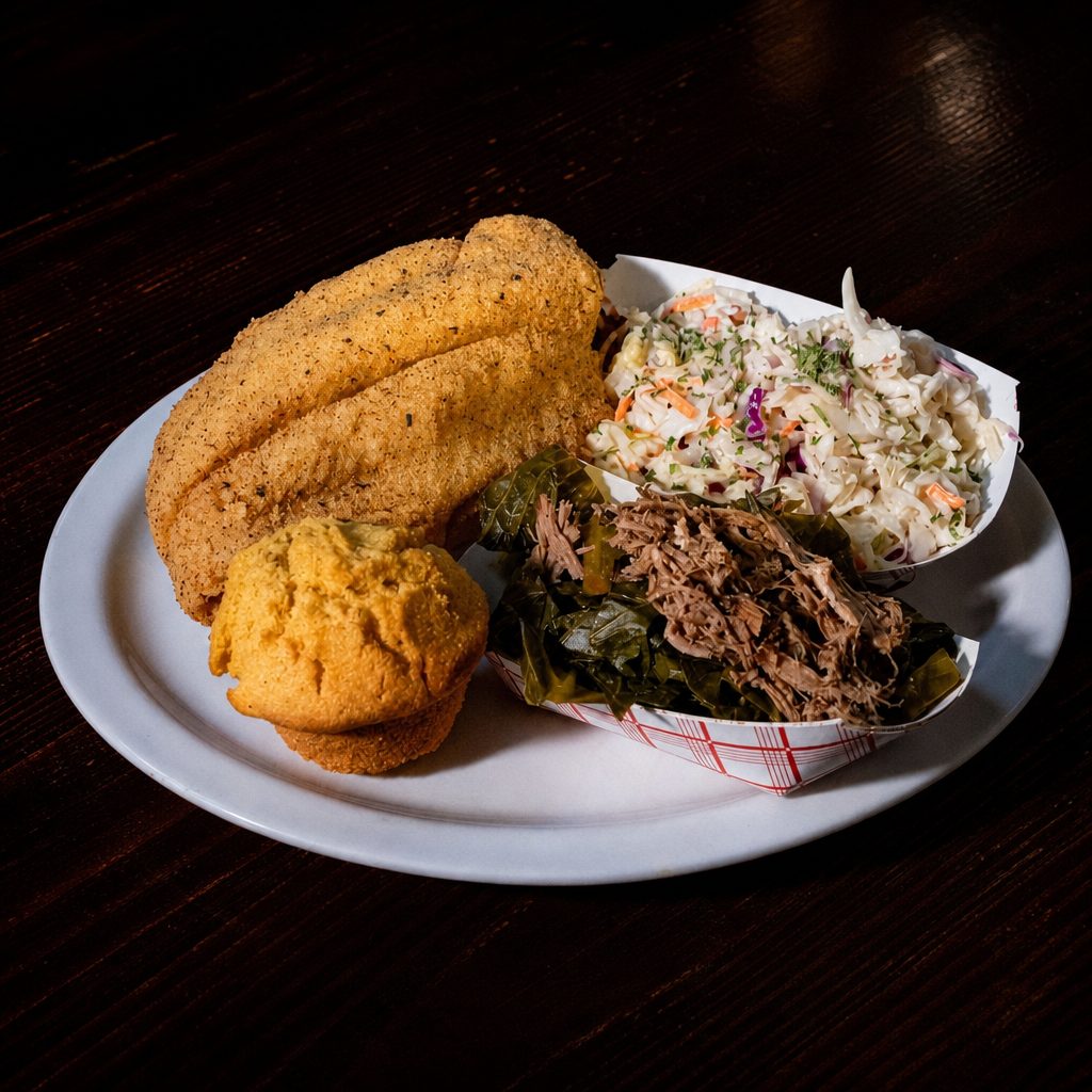 Fried catfish plate.