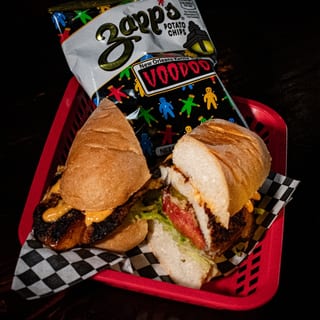 Blackened catfish po boy